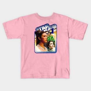 The Princess (blue starfield, chrome border) Kids T-Shirt